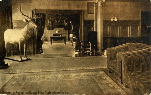 Corner in Reception Room, Elks Club, Alameda, California, mailed 1938                                